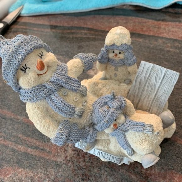1999 Encore Snow Buddies "Crash Landing" Snowman Figurine - Picture 6 of 7